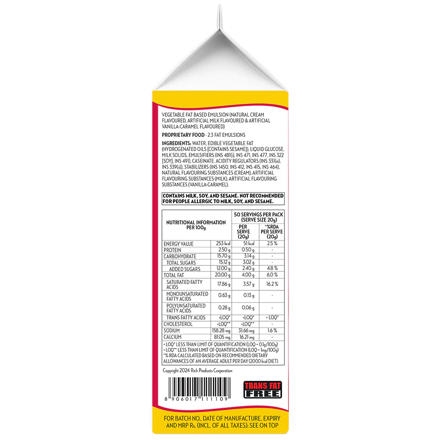 Rich Cooking Cream 1L - Image 2
