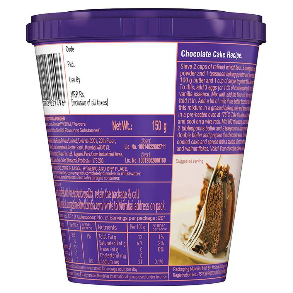 Cadbury Cocoa Powder 150Gm - Image 3