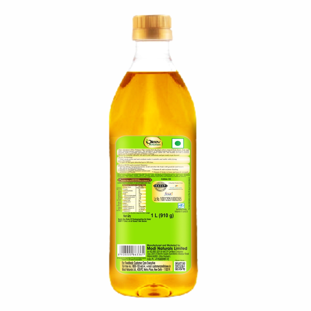 Oleev Pomace Olive Oil 1L - Image 3