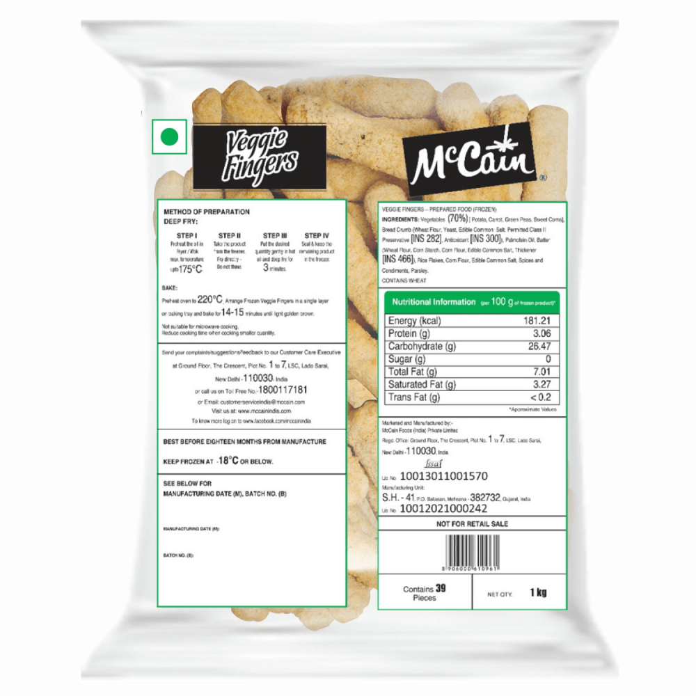 Mccain Veggie Finger 1Kg - Image 2