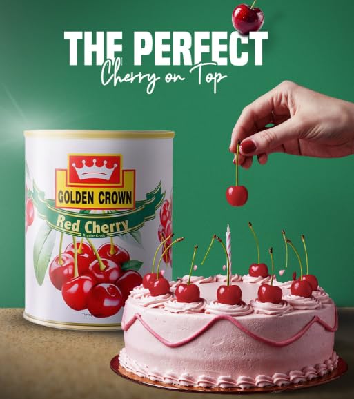 Golden Crown Red Cherry In Syrup Regular 840G
