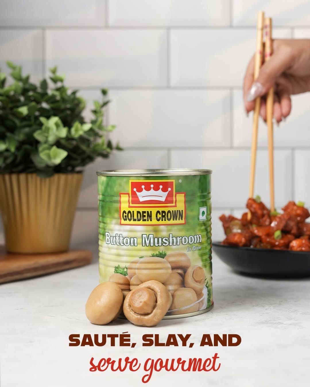 Golden Crown Button Mushroom 800G