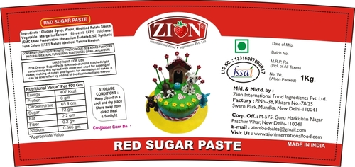 Zion Red Sugar Paste/Fondant 1kg