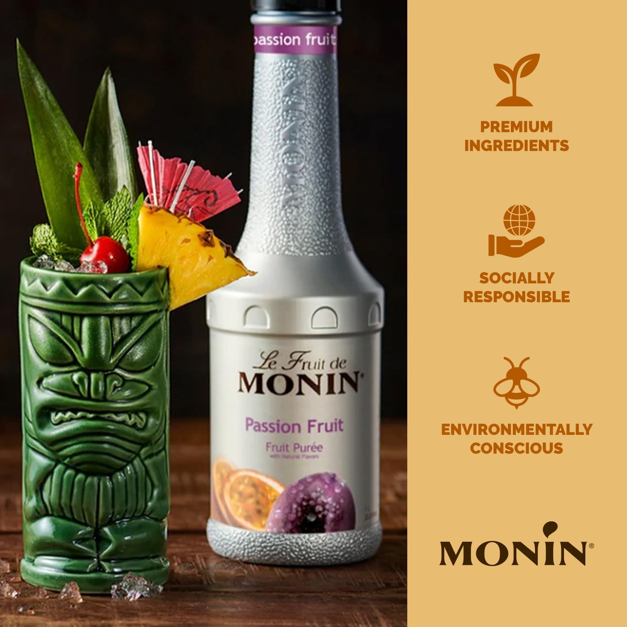 Monin Pesion Fruit Mix Puree 1L